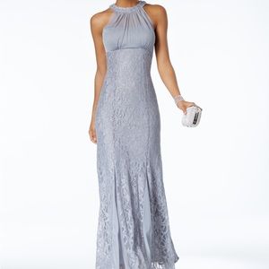 Nightway Illusion Lace Halter Gown R & M Richards